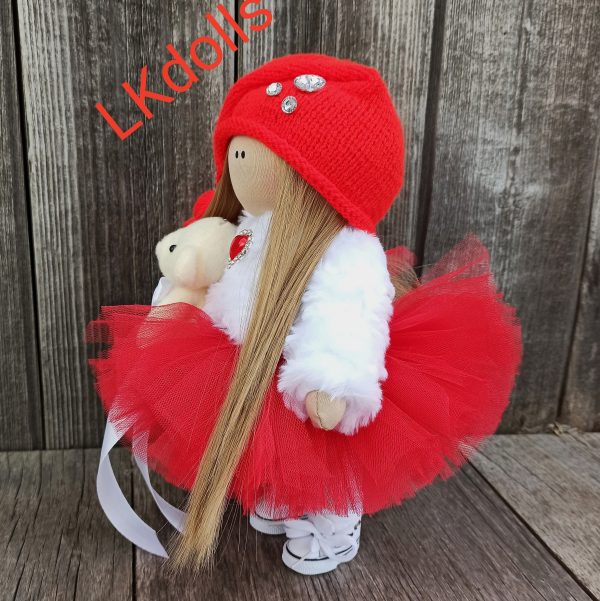 Interjerinė lėlė su meškinu - Image 4