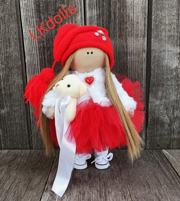 Interjerinė lėlė su meškinu - Image 2